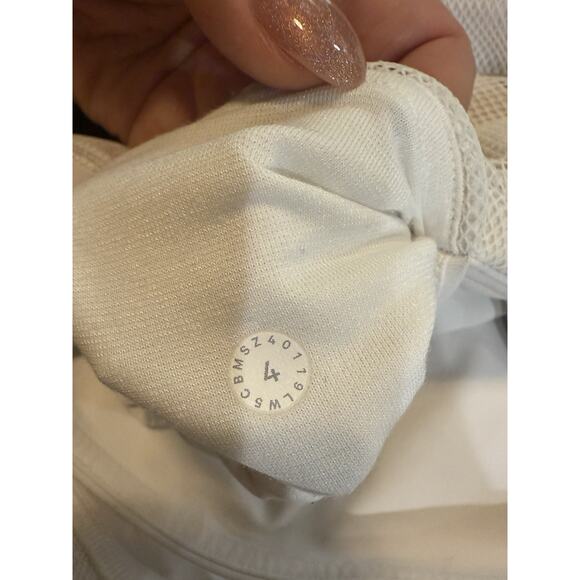 Lululemon Leggings White Clear the Court Tight 28" Size 4 Mesh Vented Logo Pant - Picture 12 of 16